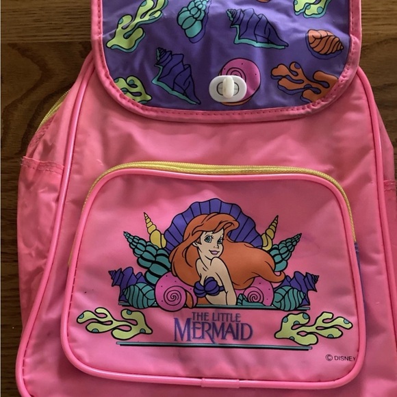 Little Mermaid Kids Vintage 90’s Rare Turn lock Backpack
